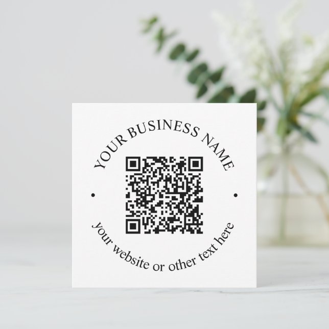 Carte De Remerciements Code QR téléchargé Plus Texte circulaire modifiabl (Debout devant)