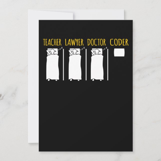 Carte De Remerciements Coder Technique Ordinateur IT Coding Programmation (Devant)