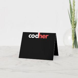 Carte De Remerciements Codher Girl Programmer Femmes Ingénieur de tige Am