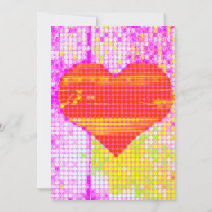 Carte De Remerciements Coeur Abstrait coloré Art Funky Amour amusant