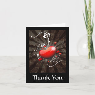 Carte De Remerciements Coeur brillant avec Tourbillonnant Arrière - plan