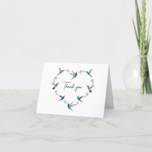 Carte De Remerciements Coeur colibri