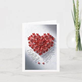 Carte De Remerciements Cœur de beauté en papier