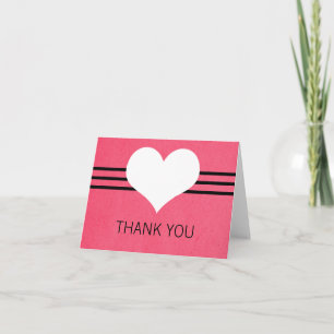 Carte de remerciements Coeur moderne, rose