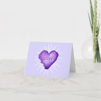 Carte De Remerciements Cœur pourpre avec AMOUR