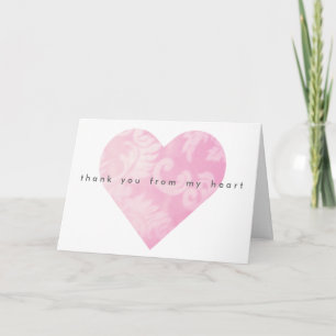 Carte de remerciements Coeur rose