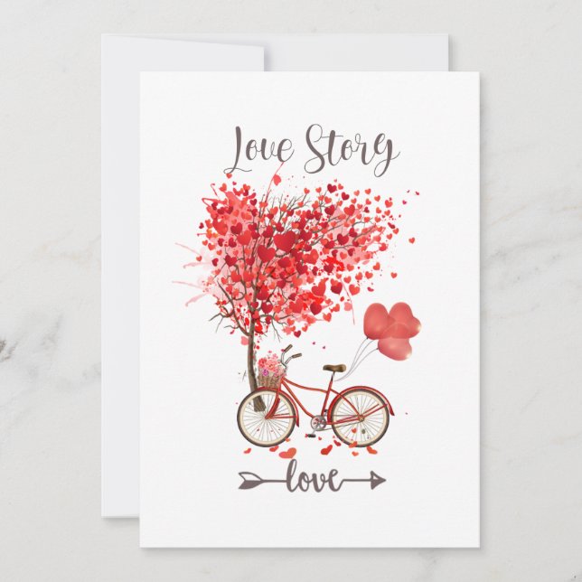 Carte De Remerciements coeur rouge pour ma valentine (Devant)