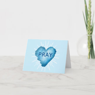 Carte De Remerciements Cœur turquoise avec PRIÈRE