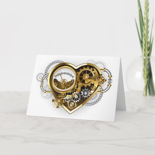 Carte De Remerciements Coeur vapeur avec un manomètre (Devant)