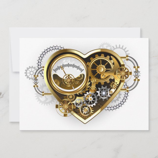 Carte De Remerciements Coeur vapeur avec un manomètre (Devant)