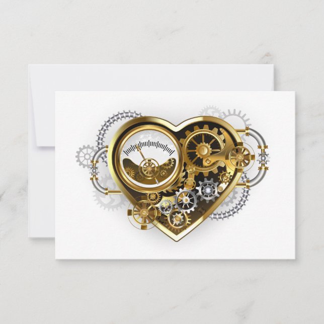 Carte De Remerciements Coeur vapeur avec un manomètre (Devant)