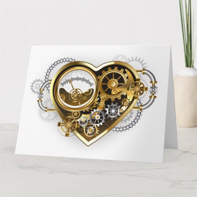 Carte De Remerciements Coeur vapeur avec un manomètre (Devant)