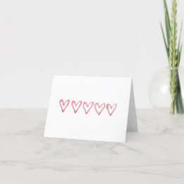 Carte De Remerciements Coeurs aquarelle