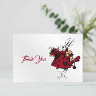 Carte De Remerciements Coeurs de lapin blanc vintage