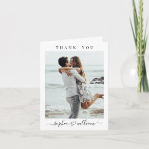 Carte De Remerciements Coeurs de mariage tout simplement élégants Simple 