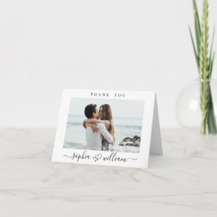 Carte De Remerciements Coeurs de mariage tout simplement élégants Simple 