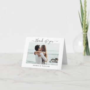 Carte De Remerciements Coeurs de mariage tout simplement élégants Simple