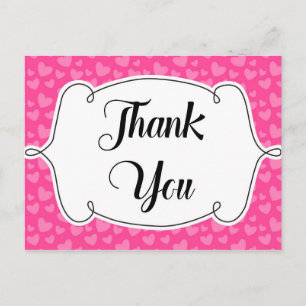 Carte de remerciements Coeurs roses