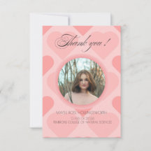 Cœurs roses élégants remerciement de remise de dip