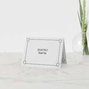 Carte De Remerciements Coeurs simples et romantiques Mariage gris clair