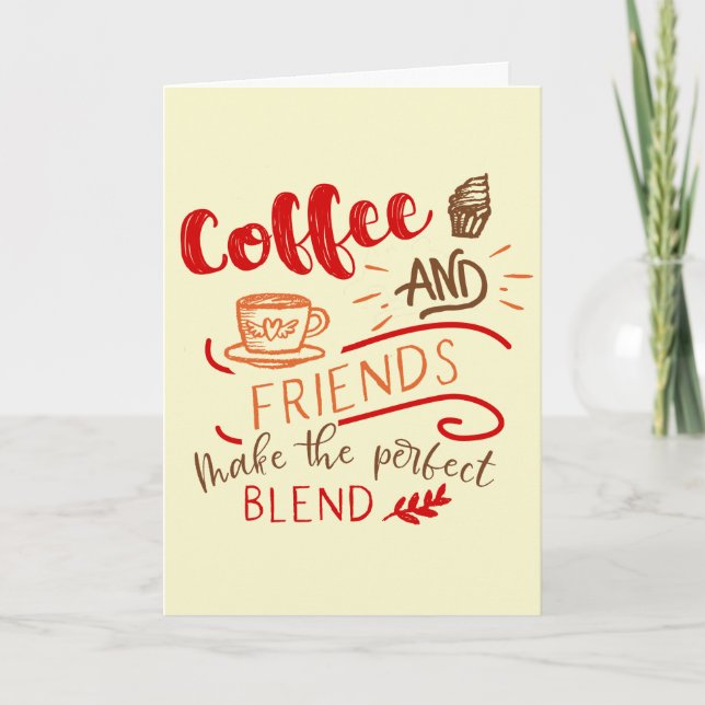 Carte De Remerciements Coffee et amis Citation Les amateurs de café (Devant)
