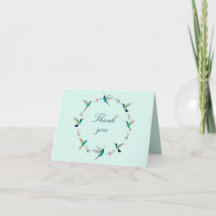 Carte de remerciements colibri