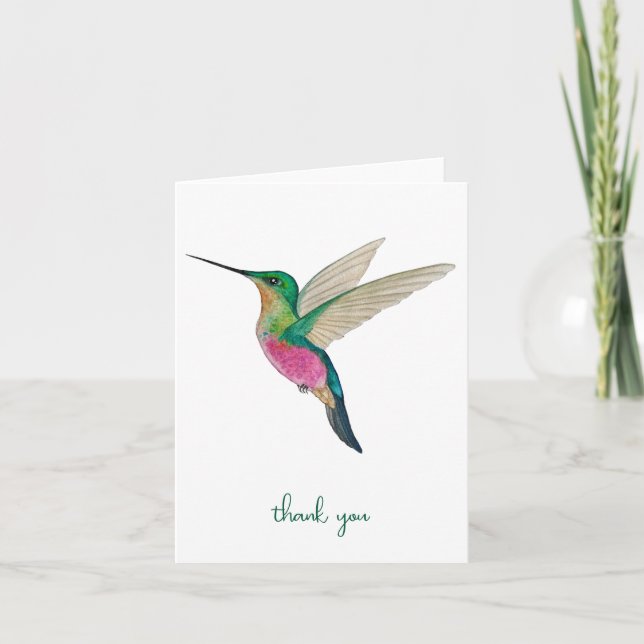 Carte de remerciements colibri (Devant)