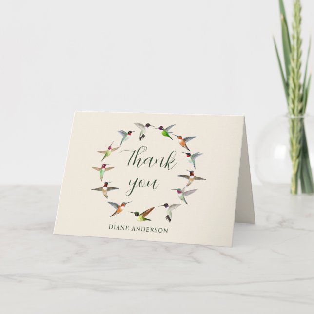 Carte De Remerciements Colibri sur mesure en Amérique du Nord (Devant)