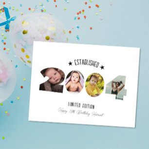 Carte De Remerciements Collage de photos pour le 21e anniversaire créé en