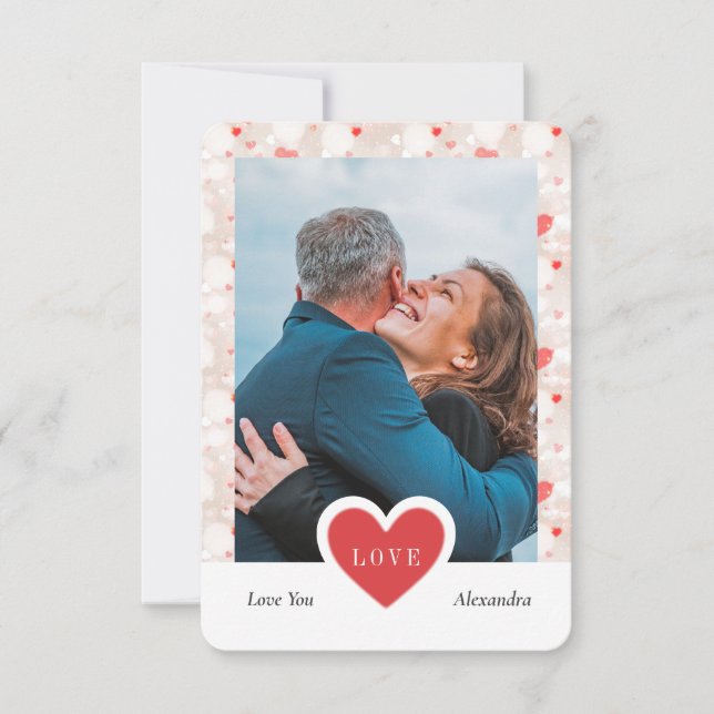 Carte De Remerciements Collage personnalisé Couple Photo & Valentines Day (Devant)