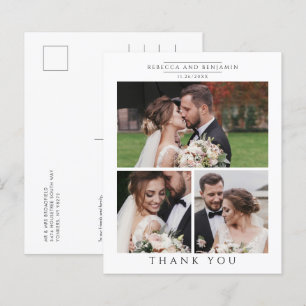 Carte de remerciements Collage photo du Mariage bu