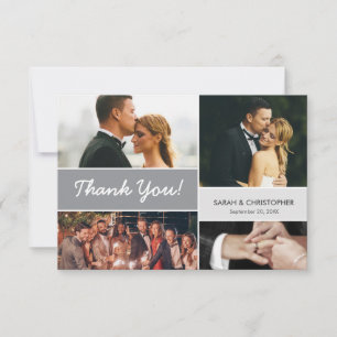Carte De Remerciements Collage photo Mod Grey Photos personnalisées