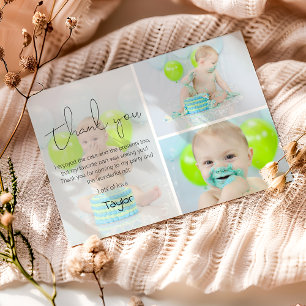 Carte De Remerciements Collage photo moderne pour enfants