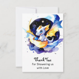Carte De Remerciements Collecte de Baby showers ornés de dragons