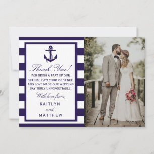 Carte De Remerciements Collection de Mariages de la marine d'Ancres nauti
