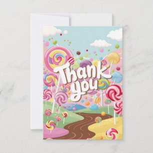 Carte De Remerciements Coloré Elegant Candyland
