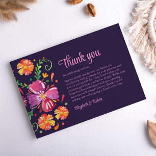 Carte De Remerciements Coloré mexicain Mariage Fiesta