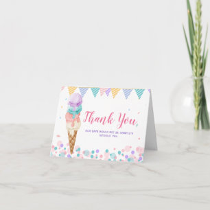 Carte De Remerciements Coloré On Hurle Pour La Crème Glacée Quatrième Ann