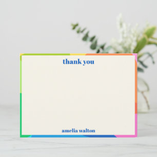 Carte De Remerciements Colorée Abstraite Rainbow Custom Graduation Party