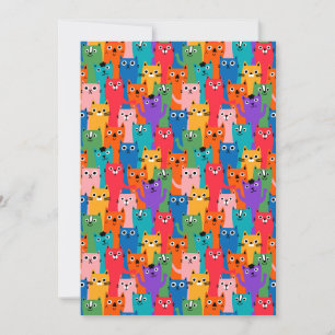 Carte De Remerciements Colorful cats