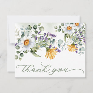 Carte De Remerciements Colorful Fleur sauvage Floral Été Printemps Mariag