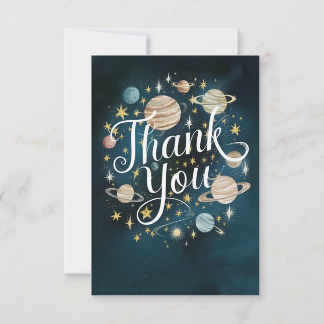 Carte De Remerciements Colorful Magical Starry Celestial (Devant)