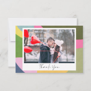 Carte De Remerciements Colorful Modern Art Mariage photo 