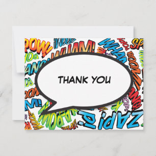 Carte De Remerciements Comédie moderne colorée Parole de la bulle Message