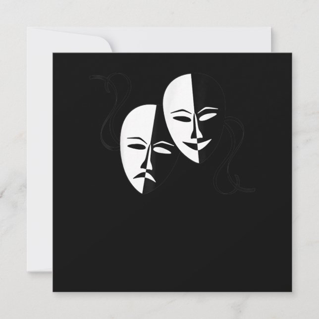 Carte De Remerciements Comédie Tragédie Masques Acteur Don (Devant)