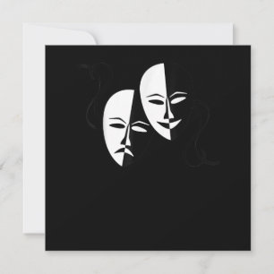 Carte De Remerciements Comédie Tragédie Masques Acteur Don