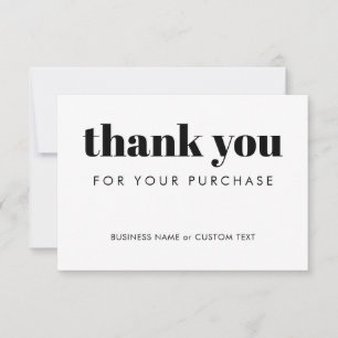Carte De Remerciements Commande d'achat minimaliste chic moderne Petite e
