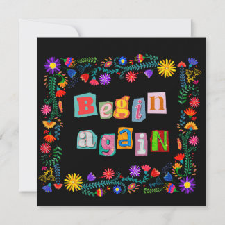 Carte De Remerciements Commencer à nouveau Encouragement Commencer à plus