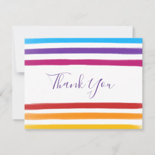 Carte de remerciements commercial Rainbow Watercol