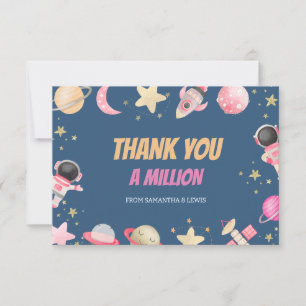Carte De Remerciements Comptdown Space Girl